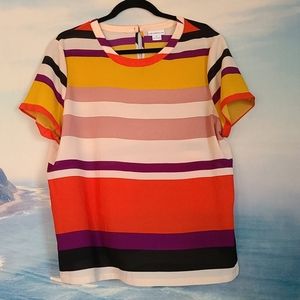 Women's Liz Claiborne Striped Pinks Blouse Size XL